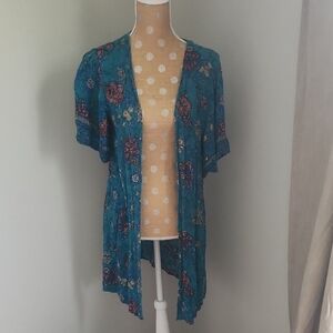 Maurices Teal Floral Kimono Top